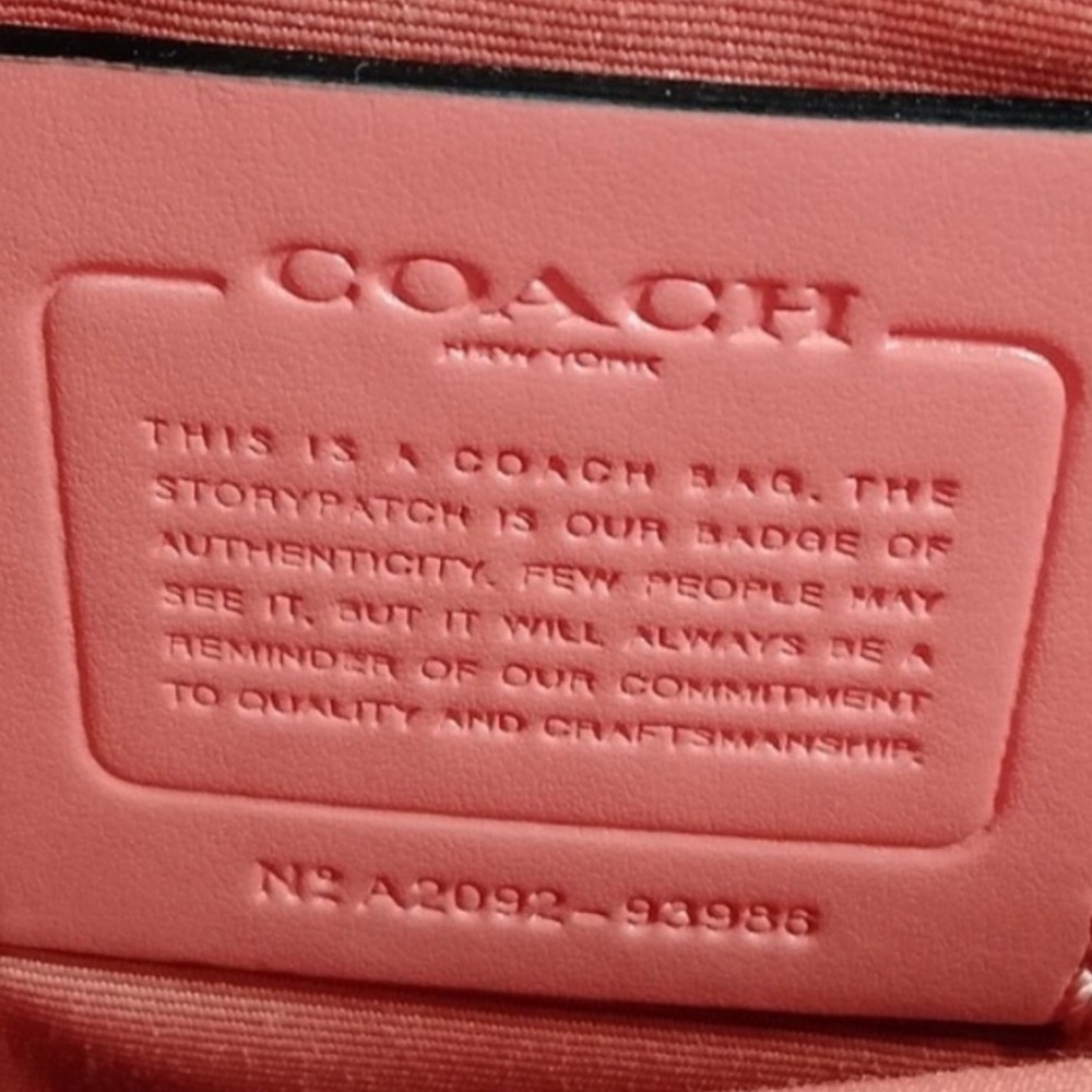 Authentic Coach Blue Denim crossbody Bag with Coral Strap - Picture 17 of 17